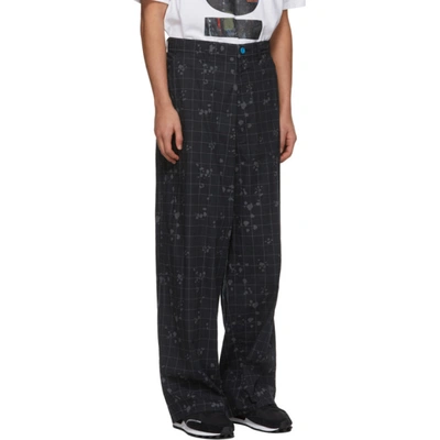 Shop Undercover Black Cotton Check Trousers