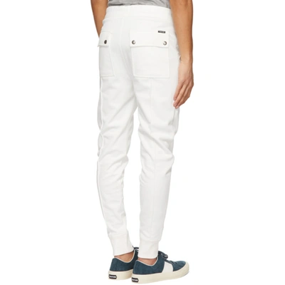 Shop Tom Ford White Jersey Lounge Pants In N01 White