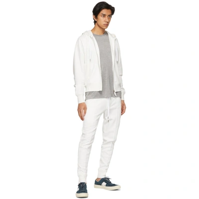 Shop Tom Ford White Jersey Lounge Pants In N01 White