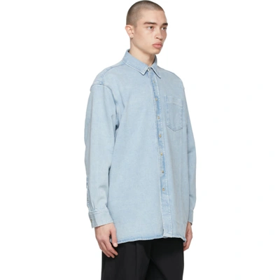 Shop Acne Studios Blue Denim Oversized Shirt In Light Blue