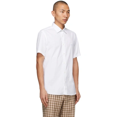 Shop Burberry White Sherwood Short Sleeve Shirt