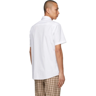 Shop Burberry White Sherwood Short Sleeve Shirt