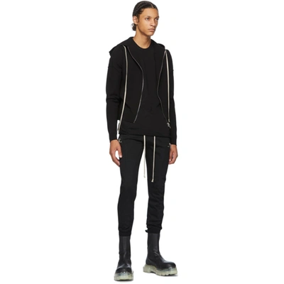 Shop Rick Owens Black Zipped Hoodie In 09 Black