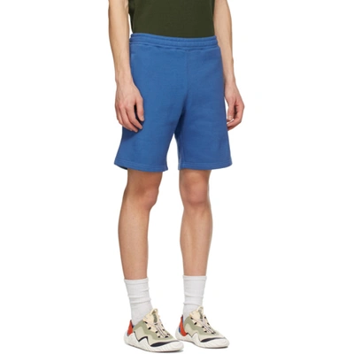 Shop Kenzo Blue Fleece Sport 'little X' Shorts In 70 - Cobalt