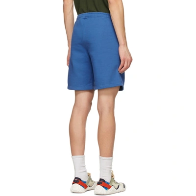 Shop Kenzo Blue Fleece Sport 'little X' Shorts In 70 - Cobalt