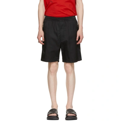 Shop Givenchy Black Nylon Logo Shorts In 001-black