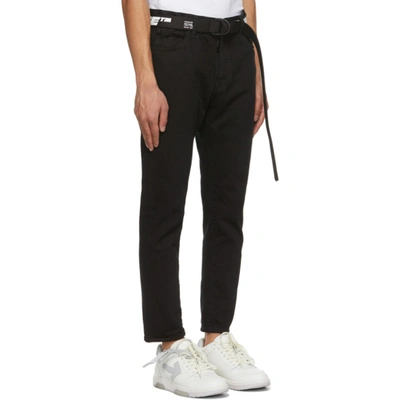 Shop Off-white Black Slim Fit Belted Jeans