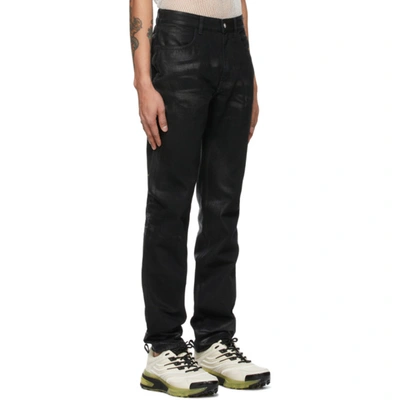 Shop Givenchy Black Shiny Polished Slim-fit Jeans In 001-black