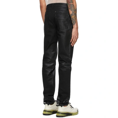 Shop Givenchy Black Shiny Polished Slim-fit Jeans In 001-black