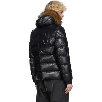 Shop Moncler Black Down Marque Jacket In 999 Black