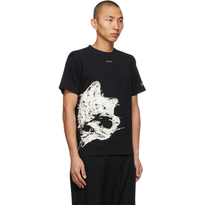 Shop Yohji Yamamoto Black New Era Edition Dog Print T-shirt