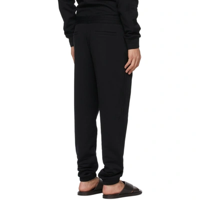 Shop Ermenegildo Zegna Black Logo Lounge Pants In K09 Black