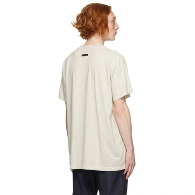 Shop Fear Of God Beige 'baseball' Shirt In Cream Heather / Red1
