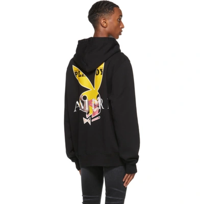 Shop Amiri Black Playboy Edition Cover Bunny Hoodie In Black-14 oz Supima C