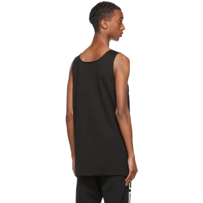 Shop Versace Black & White Logo Tank Top In 1b000 Black