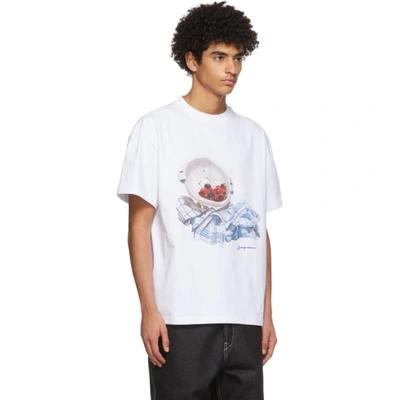 Shop Jacquemus White 'le T-shirt Cerises' T-shirt
