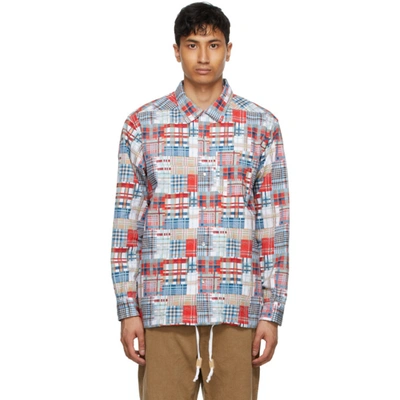 Shop Aïe Multicolor Patchwork Coach Shirt Jacket In Wf061 Multi