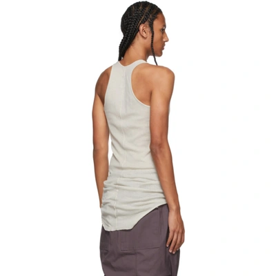 Shop Rick Owens Grey Basic Rib Tank Top In 08 Pearl