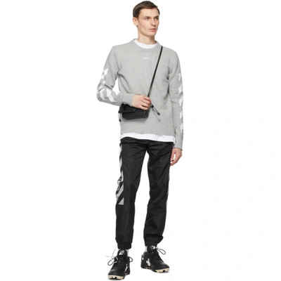 Shop Off-white Grey & White Knit Logo Sweater In High Rise White