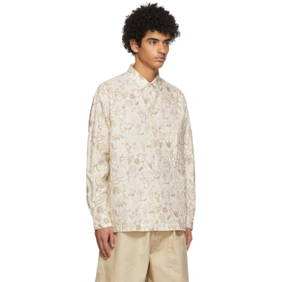 Shop Jacquemus Beige 'la Chemise Baou' Shirt In Print Flowers