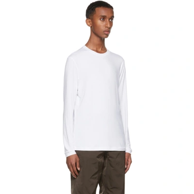 Shop Giorgio Armani White Stretch Bamboo-viscose Jersey T-shirt In U090 White