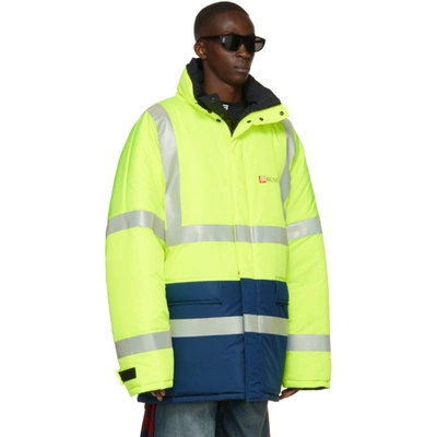 Shop Balenciaga Reversible Yellow Ripstop Parka In 7204 Fluo Yellow