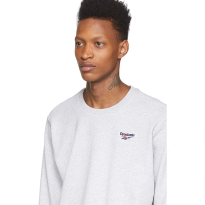 Shop Reebok Grey Small Vector Sweatshirt In Lightgrey