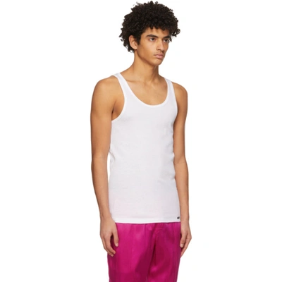 Shop Tom Ford White Rib Tank Top In 100 White