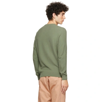 Shop Sunspel Khaki Fine Texture Sweater In Light Khaki