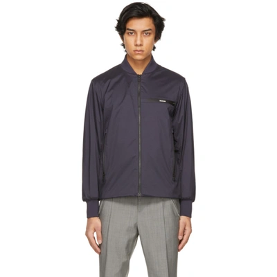 Shop Moncler Navy Leos Bomber Jacket In 740 Dknavy