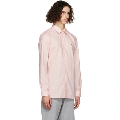 Shop Lacoste Pink Stretch Slim Fit Shirt In Ady Lgtpink
