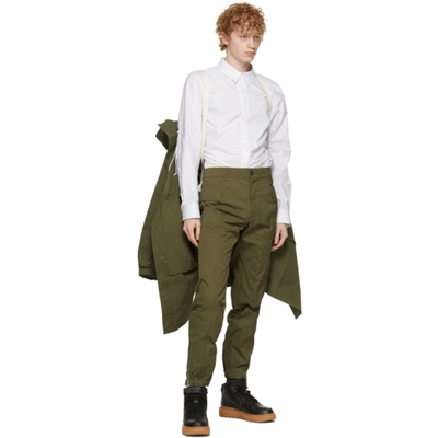 Shop Helmut Lang Khaki Taffeta Cargo Pants In Burnt Olive - Ap0