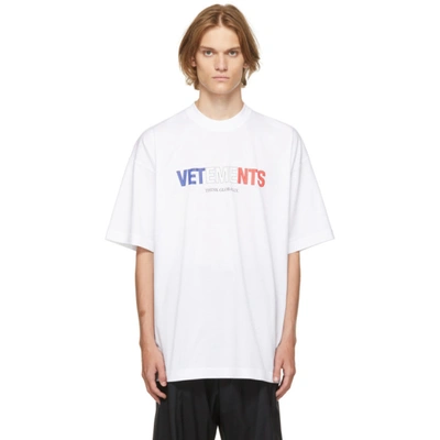 Shop Vetements White Jersey France Logo T-shirt