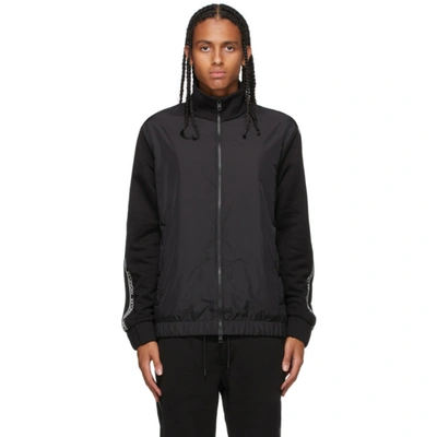 Shop Moncler Black Knit Zip-up Jacket In 999 Black