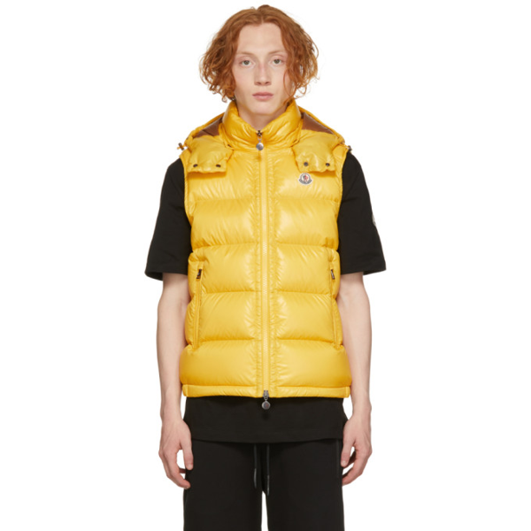 yellow moncler gilet