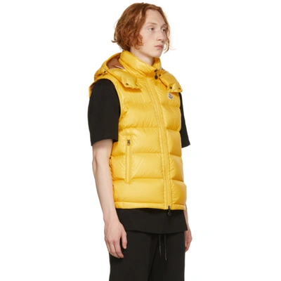 Shop Moncler Yellow Down Bormes Vest In 141 Pastel Yellow