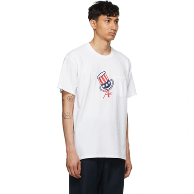 Shop Aïe White Printed Pocket T-shirt In Ae032 White