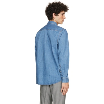 Shop Hugo Blue Denim Epaz Shirt In 460 Open Bl