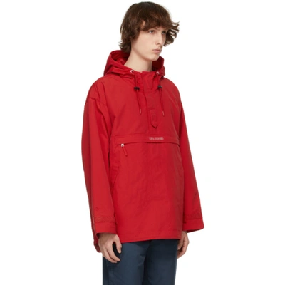 Shop Converse Red Kim Jones Edition Half-zip Parka In Enamel Red