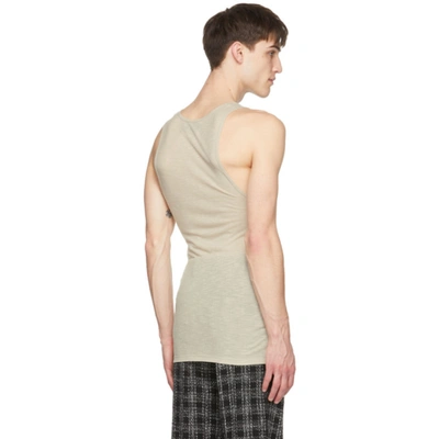 Shop Amiri Beige Jersey Tank Top In Magnolia