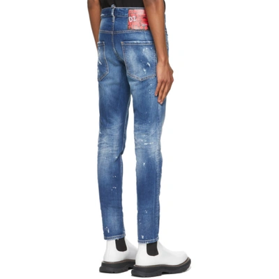 Shop Dsquared2 Blue D2 Skater Jeans In 470 Blue
