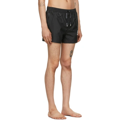 Shop Balmain Black Logo Swim Shorts In 001 Black/