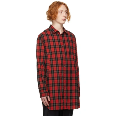 Shop Undercoverism Red Long Check Shirt In Red Check