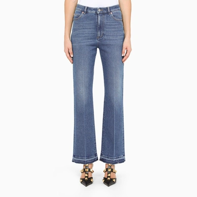 Shop Valentino Blue Flared Jeans In Light Blue