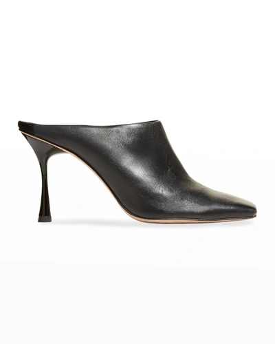 Shop Studio Amelia Chisel 90mm Napa Leather Mules In Black