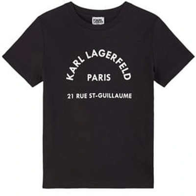 Shop Karl Lagerfeld Kids Black Mini Me Print T-shirt