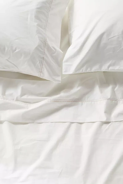 Shop Alterra Pure Organic Percale Sheet Set By  In White Size Full Sheet