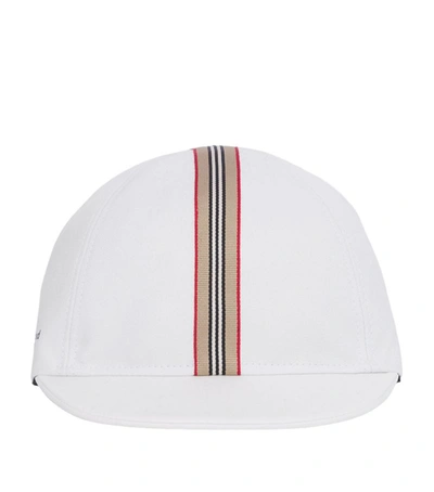 Shop Burberry Kids Icon Stripe Coordinates Print Baseball Cap In White