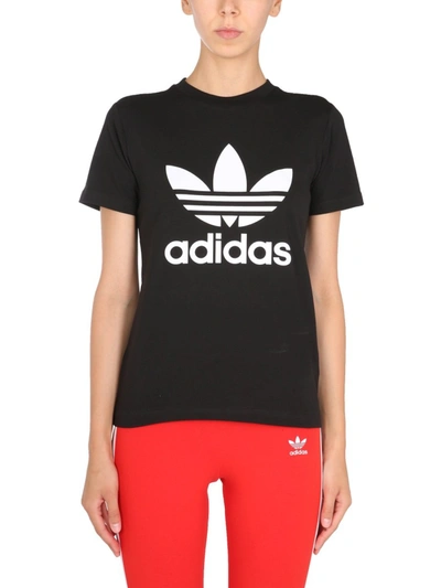 Shop Adidas Originals Adicolor Trefoil T In Black