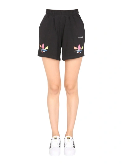 Adidas Originals Logo Printed Shorts In Black | ModeSens